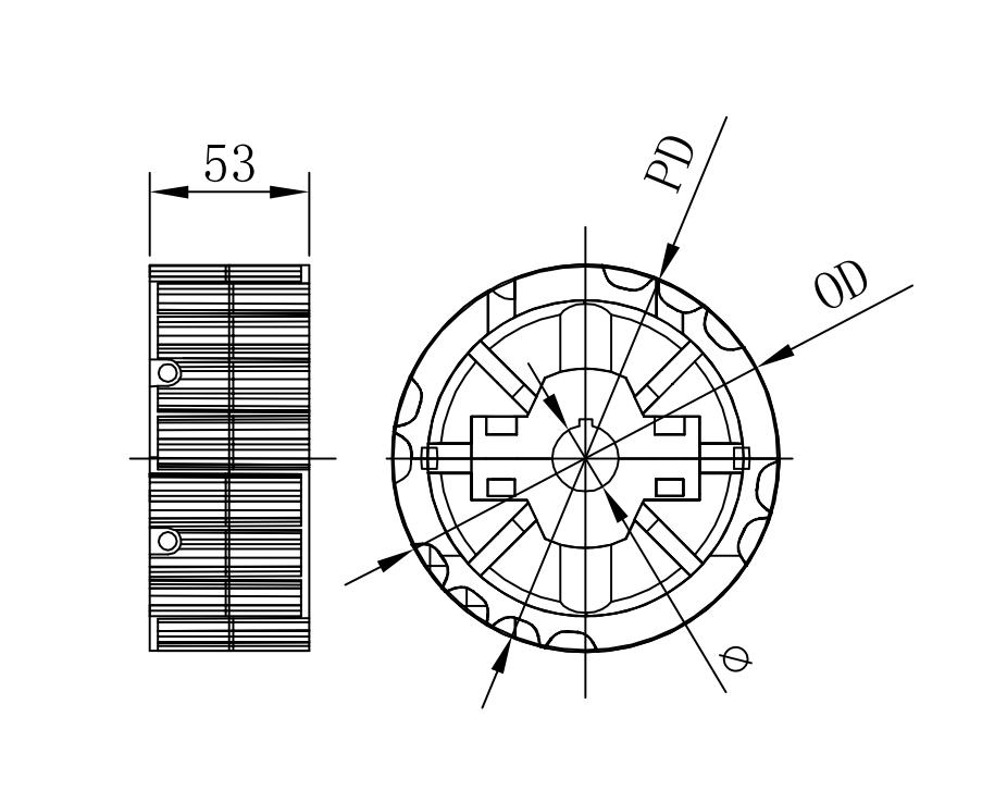SS812 Series molded split drive sprocket