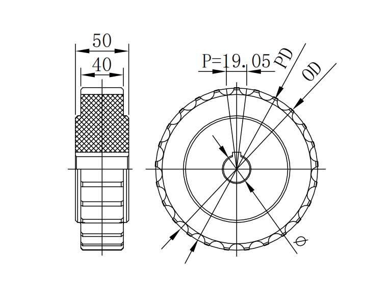 SS812 Series machined drive sprocket