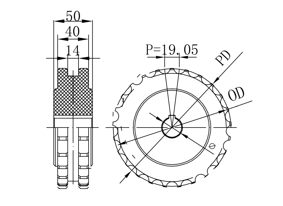 820 Series machined drive sprocket